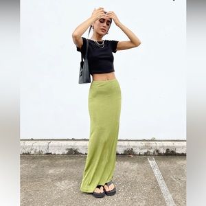 princess polly green HARRIETTE MAXI SKIRT GREEN LOWER IMPACT